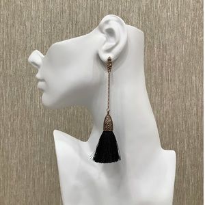 “Vintage Silk” Earrings In Black and Gold
